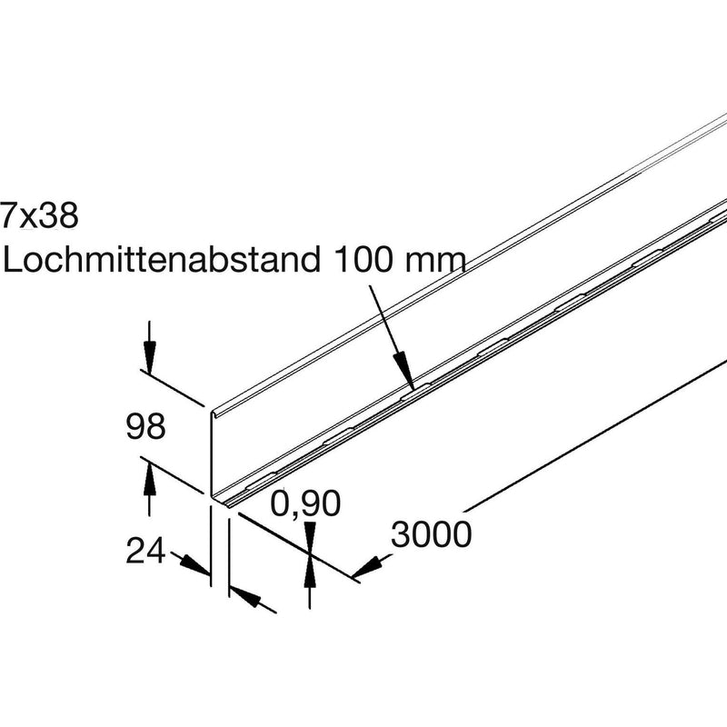 Rico - Trennwand für Kabeltragsystem Trennsteg f.Weitspannrinn. 153W13-A Holmhöhe 100mm