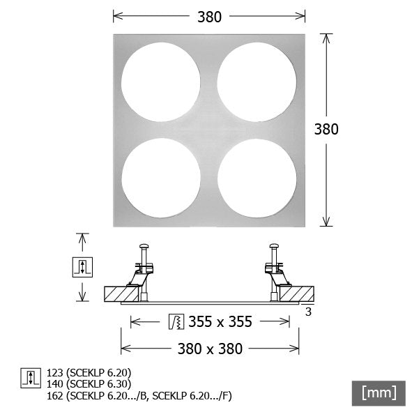 LTS Licht&Leuchten - Mechanisches Zubehör/Ersatzteile für Leuchten Einbaurahmen SCER 6.400 sw schwarz
