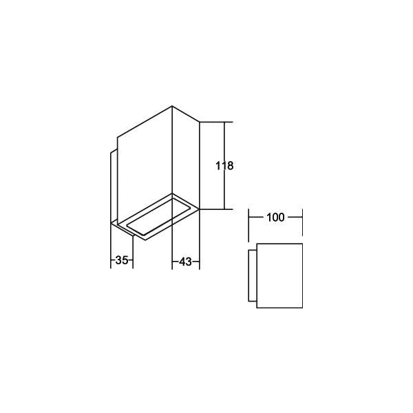 Brumberg Leuchten - Decken-/Wandleuchte LED-Wandleuchte 10033173 230V/IP54 strukturws