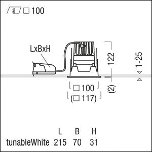 Zumtobel Group - Downlight/Strahler/Flutlicht LED - Einbauleuchte P - INFQ100H #60818677 2700 - 6500K