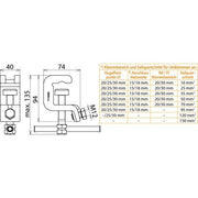 DEHN - Anschlusselement für EuK-Vorrichtung Universalerdungsklemme UEK 30 SKN D30mm, T18mm