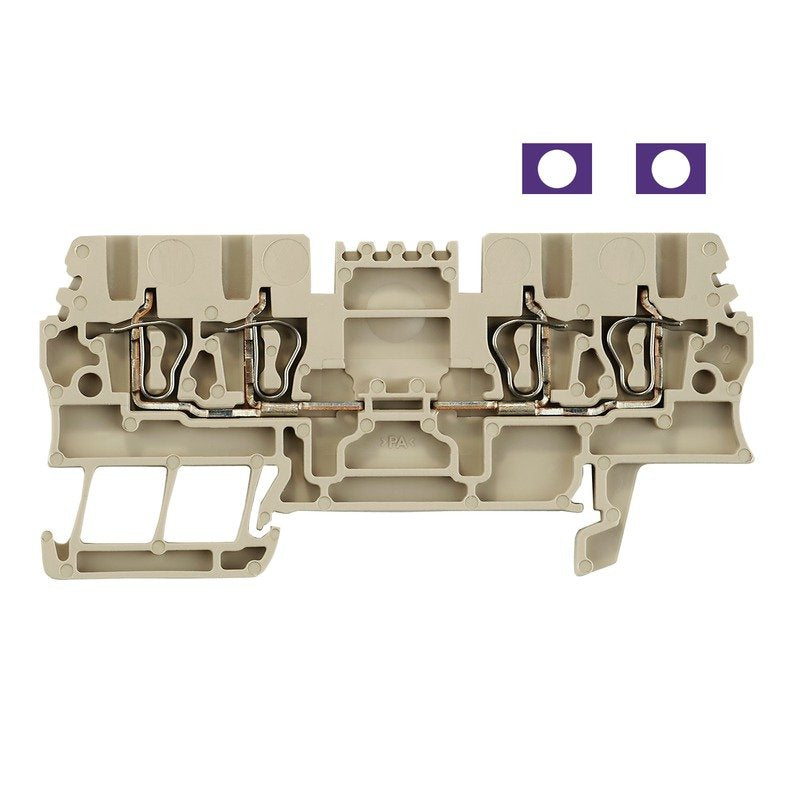 Weidmüller - Durchgangs-Reihenklemme Klemme ZDU 1.5/2X2AN Federanschl.,1.5mm² − 100 Stück
