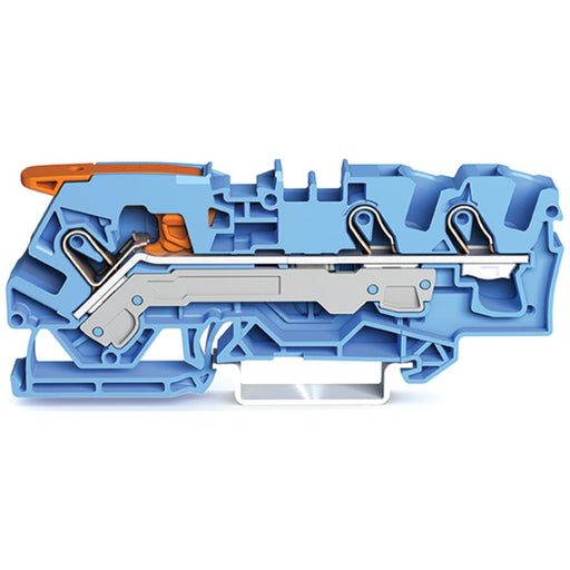 WAGO GmbH & Co. KG - Durchgangs-Reihenklemme 3-Leiter-Durchgangsklemme 2106-1304 6qmm, blau − 25 Stück