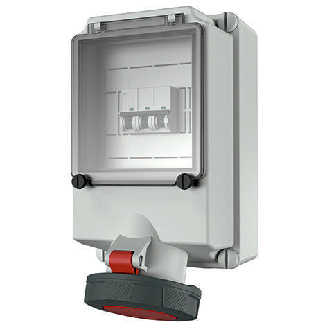 Mennekes - CEE-Steckdose abschaltbar, abgesichert (IEC 60309) Wanddose 7168 63A,5p,6h,400V,IP67