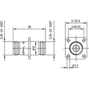 Telegärtner - Koax-Kupplung N-Verbindungsstück 50 Ohm 100024110 m.Flan.(F-F)UG 129/U