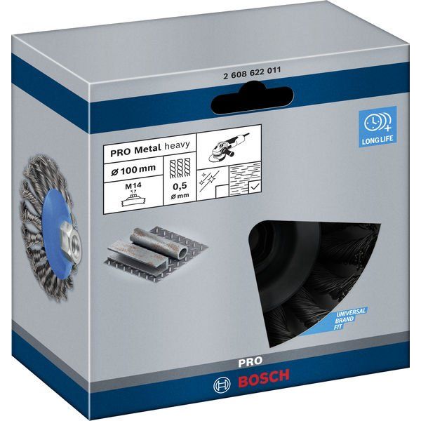 Bosch - Rotierende Drahtbürste PRO Metal heavy 2608622011 Kegelbürste 100 x