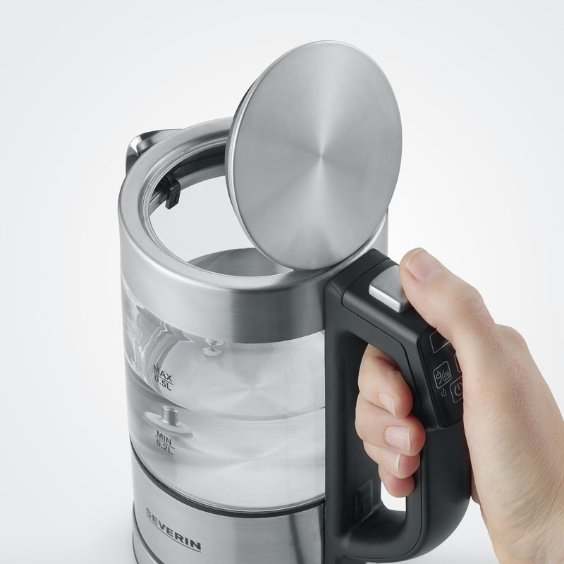 Severin - Wasserkocher Glas-Wasserkocher WK 3458eds-geb/sw 0,5L,40-100Grad