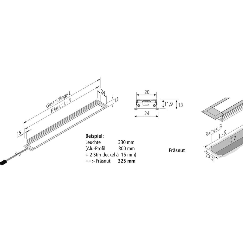 Hera - Decken-/Wandleuchte LED IN-Stick SF 61001830401 1130mm dynam