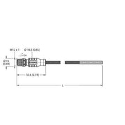 Turck - Rundsteckverbinder, feldkonfektionierbar (Industriesteckverbinder) Anschlussleitung RSSD-4422-2M − 1 Stück