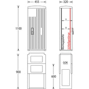 uesa - Gehäuse/Schaltschrank (leer) Leerschrank IP44 A060-M-1100 1100x455x320mm