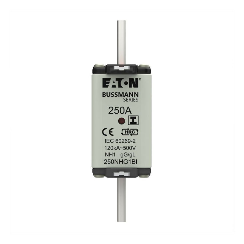 Eaton - Messersicherung Sicherungseinsatz Nieders. NH FUSE 25#250NHG1BI 250A AC 500V 120kA − 3 Stück
