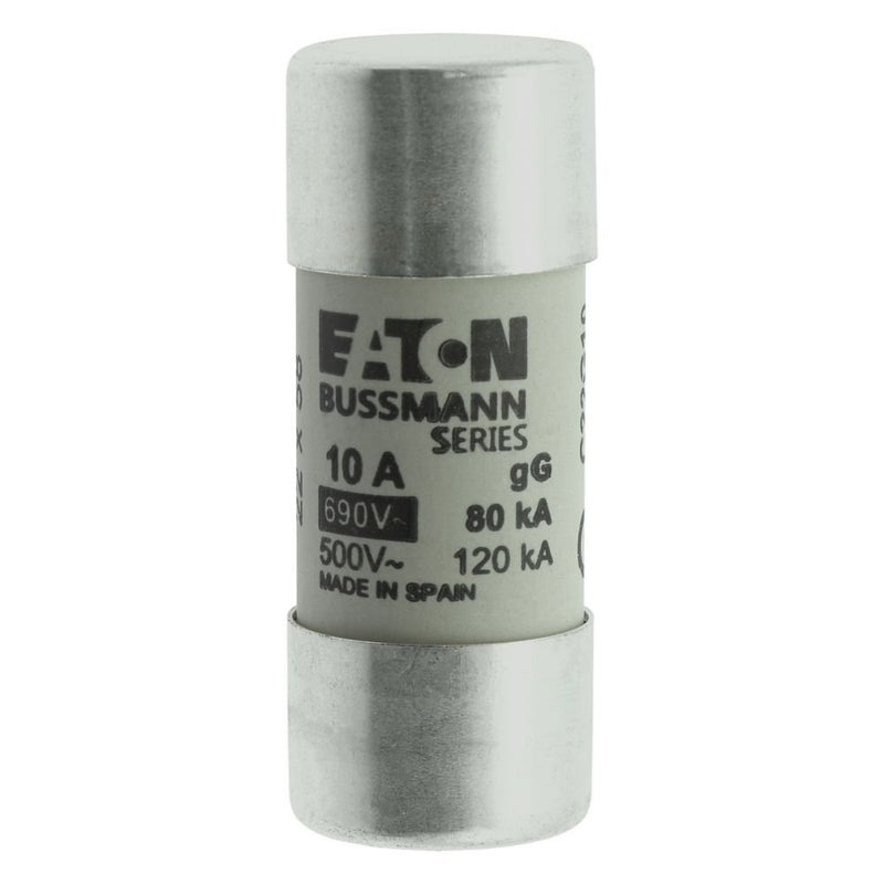 Eaton - Zylindrische Sicherung Sicherungseinsatz Nieders. CYLINDRICA#C22G10 10A AC 690V 80kA − 10 Stück