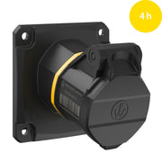 Walther Werke - CEE-Anbausteckdose (IEC 60309) CEE NEO Anbaudose FW510304SK schräg 1 6A 3P 4h