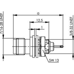 Telegärtner - Koax-Steckverbinder TNC-Einbaubuchse 50Ohm 100023759 isolierter Einbau