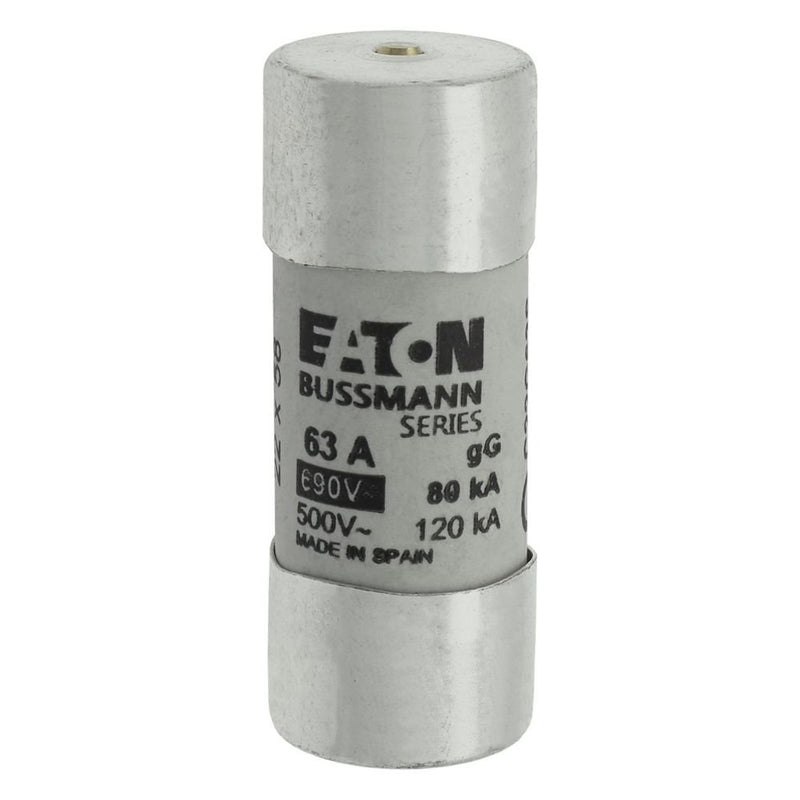 Eaton - Zylindrische Sicherung Sicherungseinsatz Nieders. CYL GG 22,#C22G63S 63A AC 690V 80kA − 10 Stück
