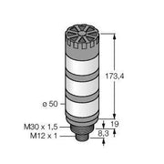 Turck - Signalsäule, Komplettgerät Turmlampe TL50GYRAQ gn,ge,rt − 1 Stück