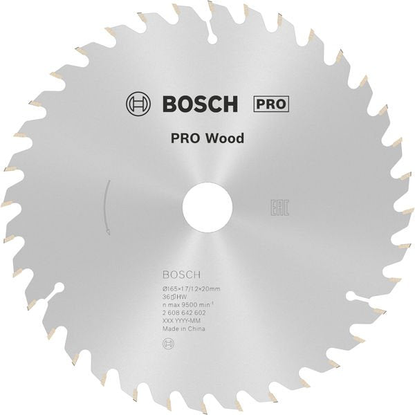 Bosch - Kreissägeblatt PRO Wood Kreissägeblatt, 2608642602 165 x 1,7 x 20 mm