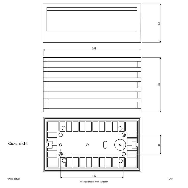 EVN Lichttechnik - Decken-/Wandleuchte LED-Wandanbauleuchte WARE54091502 3000K IP54 anth