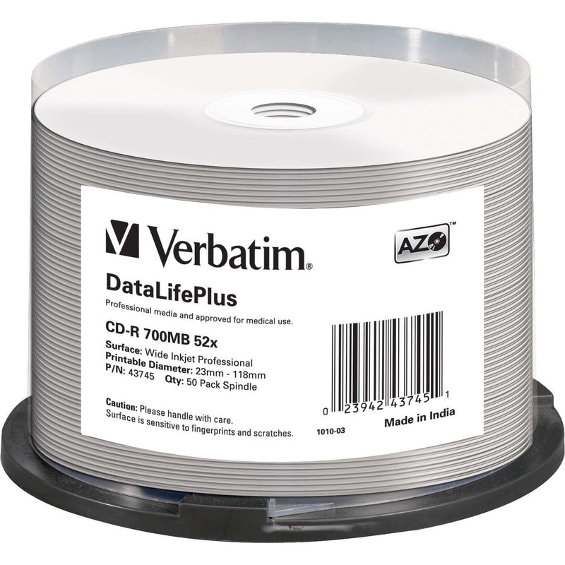 Verbatim - Speichermedium digital CD-R 80min/700MB/52x 43745 (VE50) Cakebox (50 Disc)