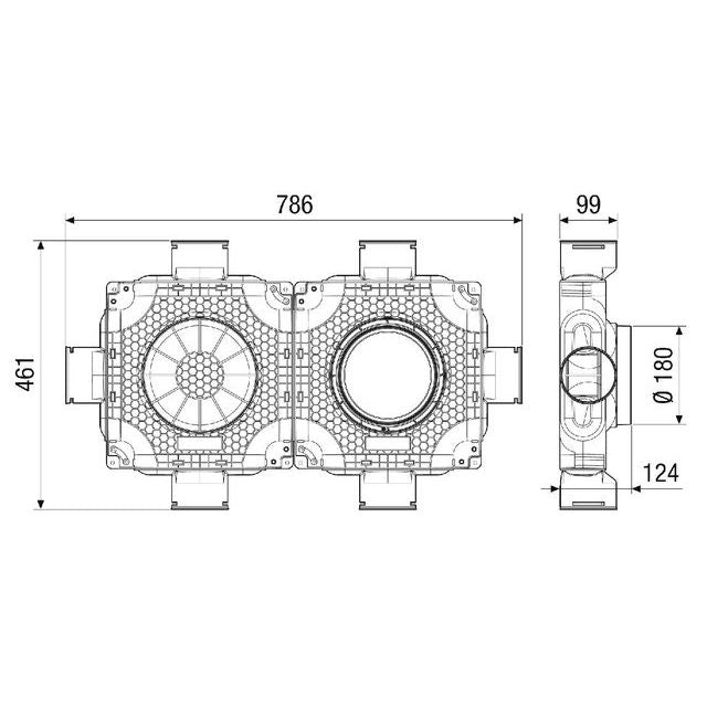 Maico - Luftverteilkasten Luftverteiler doppelt MA-FDV6-90 6 Anschlüsse DN 90