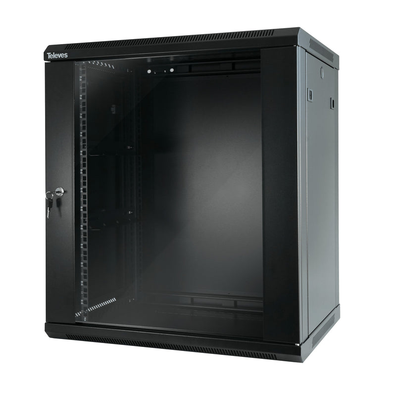 Televes - Leergehäuse 19" Netzwerkschrank MSR1915B 15HE 600x450mm dem