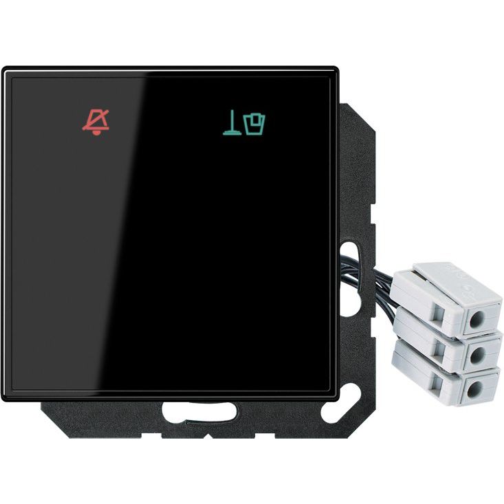 Jung - Abdeckung/Bedienelement für Installationsschalterprogramme Hotelabdeckung Glas LS CU KO6 M 24 SW mit LED-Einheit 24 V