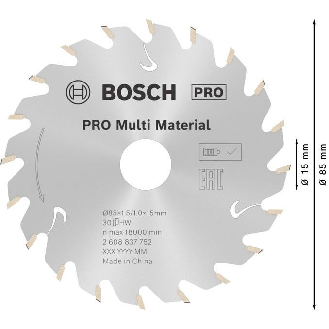 Bosch - Kreissägeblatt PRO Multi Material 2608837752 cordless