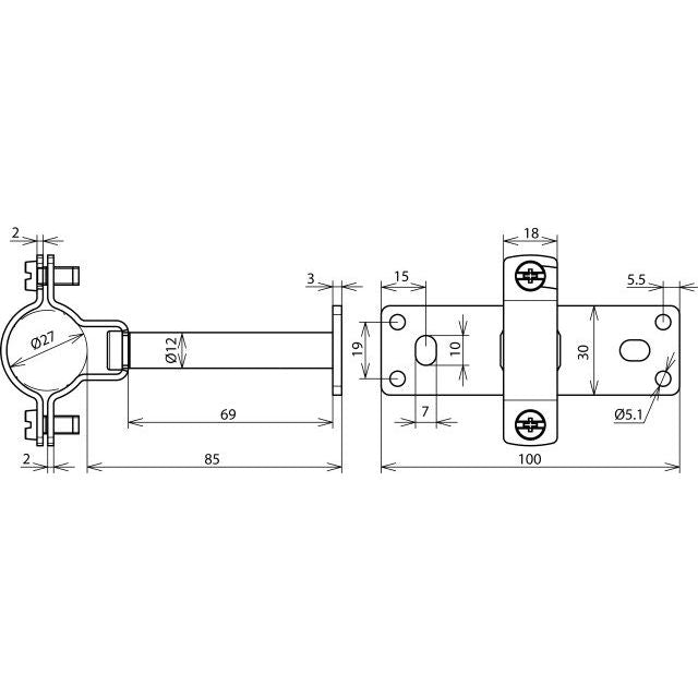 DEHN - Leitungshalter für Blitzschutz HVI-Ex LHZS27EXW85BPV2A W85 holder − 10 Stück