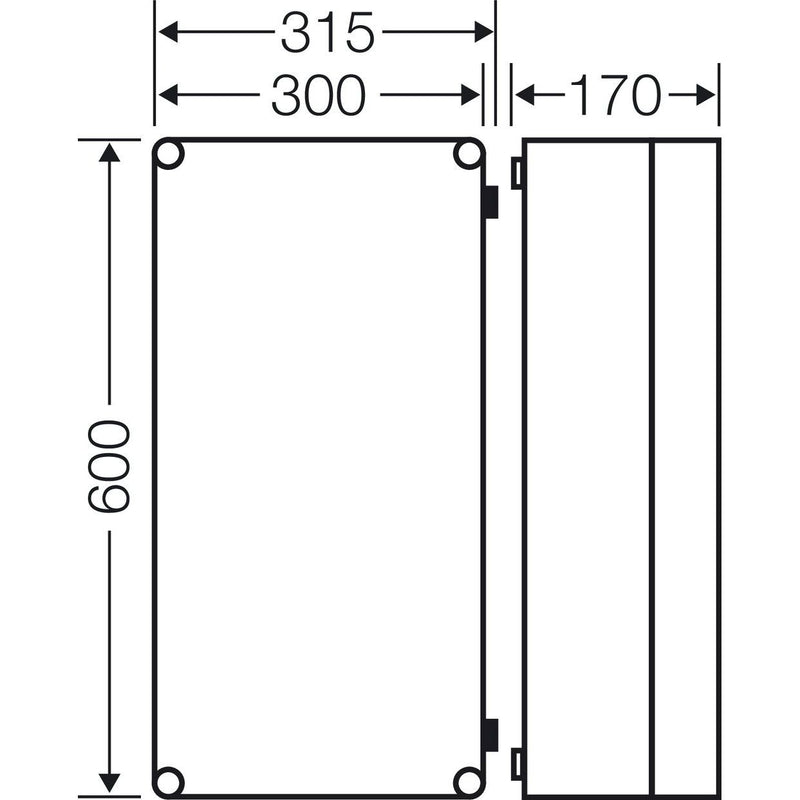 Hensel - Leergehäuse Mi-Einzelleergehäuse Mi 9401 275x575x146mm
