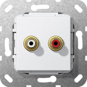 Gira - Einsatz/Abdeckung für Kommunikationstechnik Cinch Audio Lötanschluss 563203 UP Tragring rws