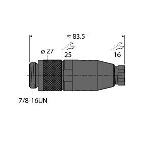 Turck - Rundsteckverbinder, feldkonfektionierbar (Industriesteckverbinder) Steckverbinder BS4131-0/9 konfektionierbar − 1 Stück