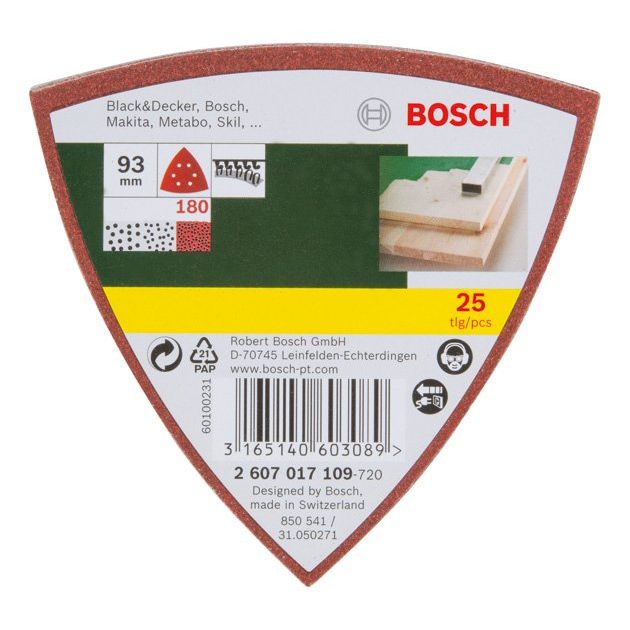 Bosch - Schleifpapierset Schleifblatt-Set für 2607017109 Deltaschleifer