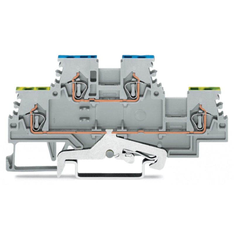WAGO - Schutzleiter-Reihenklemme Doppelstockklemme 279-517 1,5 mm²,grau − 50 Stück