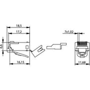 Telegärtner - Modularer Steckverbinder RJ45-Stecker Cat.6 100023019 geschirmt 8-pol. − 1 Stück