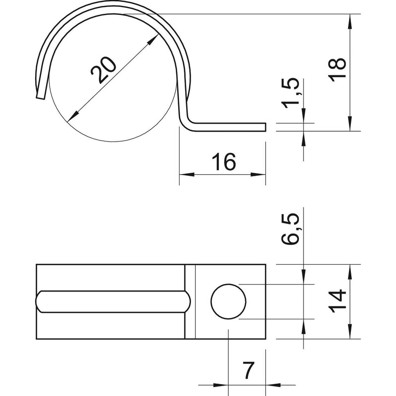 OBO Bettermann - Befestigungsschelle für Kabel/Rohre Befestigungsschelle 1015 20 G Gl.verz. − 100 Stück