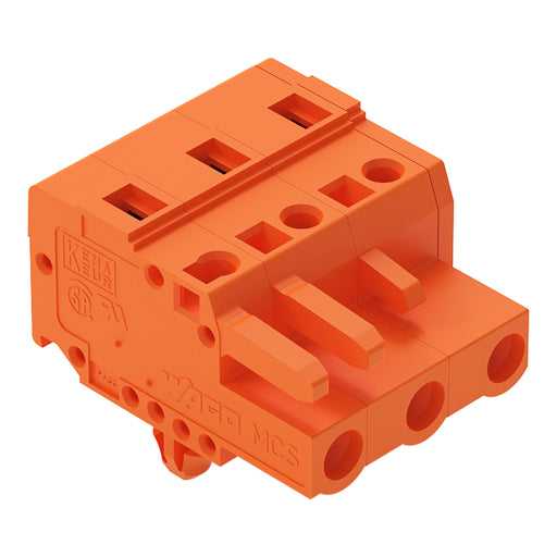 WAGO - Kabelsteckverbinder für Leiterplattensteckverbinder 1-Leiter-Federleiste 231-703/008-000 CAGECLAMP,2,5mm²,or − 100 Stück