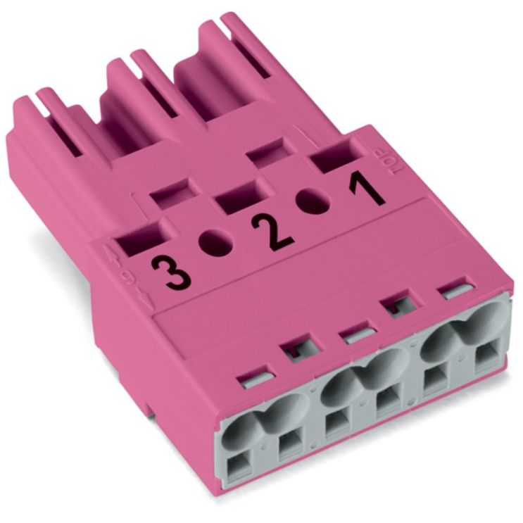 WAGO - Steckverbinder für steckbare Gebäudeinstallation Stecker 3-polig 770-293 Kod. B,pink − 100 Stück
