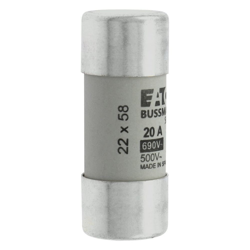 Eaton - Zylindrische Sicherung Sicherungseinsatz Nieders. CYLINDRICA#C22G20 20A AC 690V 80kA − 10 Stück