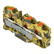WAGO - Durchgangs-Reihenklemme 3-Leiter-Durchgangsklemme 2210-1301/000-053 Drücker,10mm²,dgr-ge − 25 Stück
