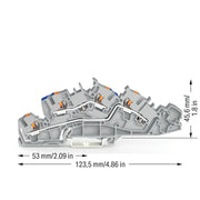 WAGO - Installations-Etagenklemme Installationsetagenklemme 2205-7649 4 mm² mit Drücker − 50 Stück