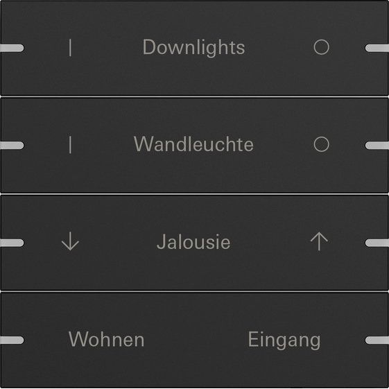 Gira - Bussystem-Tastwippe Wippenset 4-fach 5034905 Tastsens.4 TS4 sw