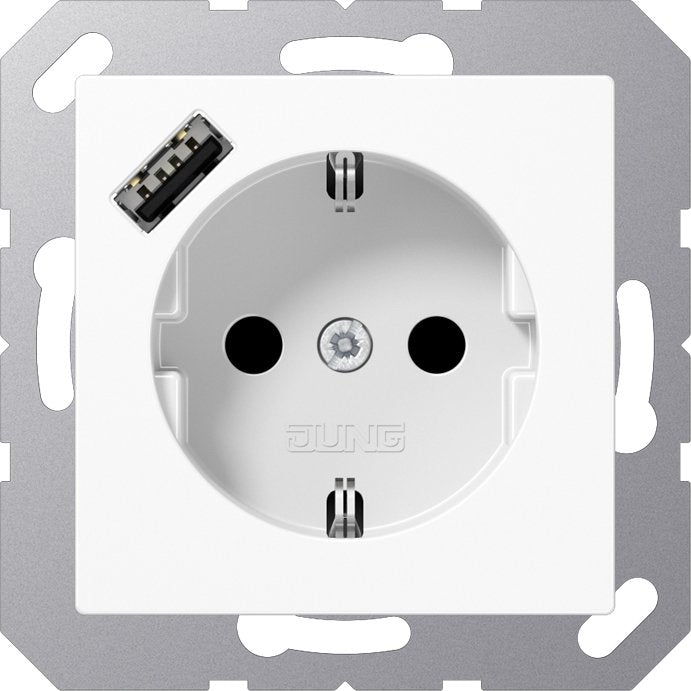 Jung - Steckdose SCHUKO Steckdose A 1520-18 A WW mit USB Typ A