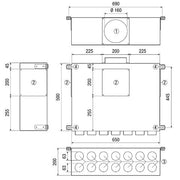 Maico - Zubehör/Ersatzteile für Ventilatoren Luftverteiler aus Blech MF-BV63-160-14 14Anschl. f.Flexrohr