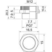 OBO Bettermann - Erweiterungs-/Reduzierring Adapter PG - M 107 ADA PG7-M12 lichtgrau, PG7-M12 − 20 Stück