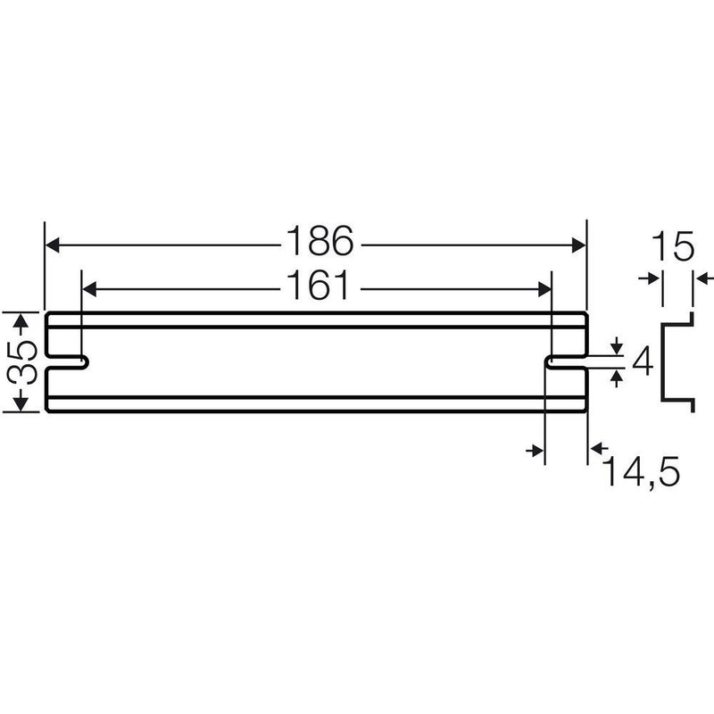 Hensel - Tragschiene DK TS 35 Q 186mm
