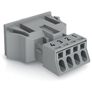 WAGO - Geräteanschluss für steckbare Gebäudeinstallation Snap-In-Stecker 890-754 4-polig,Kod. B,grau − 50 Stück