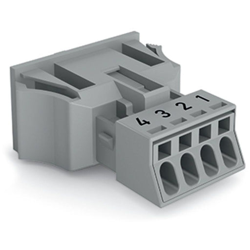 WAGO - Geräteanschluss für steckbare Gebäudeinstallation Snap-In-Stecker 890-754 4-polig,Kod. B,grau − 50 Stück