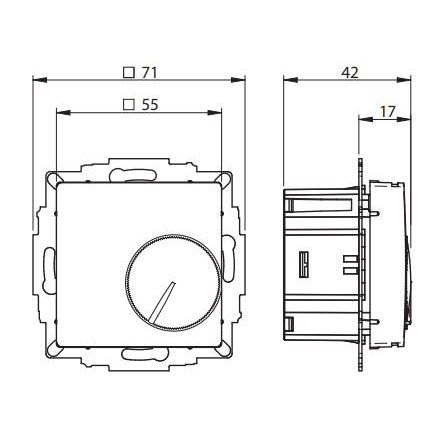 Eberle Controls - Raumthermostat/Uhrenthermostat UP-Raumregler 5-30C AC24V UTE 2500-24RA1013M55 Ausgang Triac