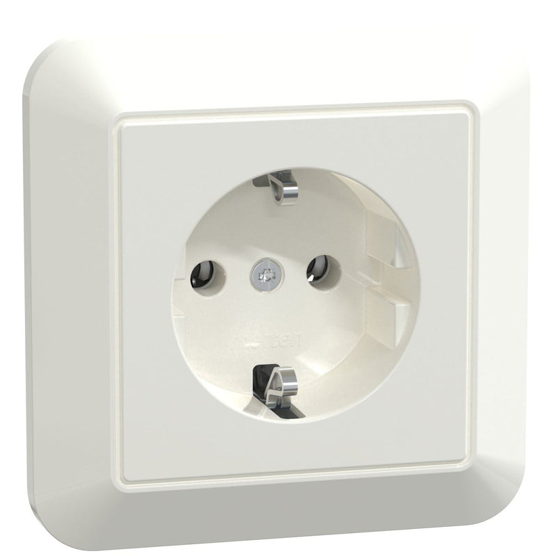 Merten - Steckdose SCHUKO-Steckdose pws/gl MEG2301-1019 volle Abdeckplatte