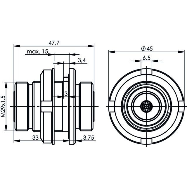 Telegärtner - Koax-Kupplung 7-16 Verbindungsstück 100024557 Bu-Bu 50 Ohm